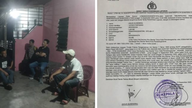 Kasus Teror Rumah Wartawan di Siantar Mendapat Perhatian dari Pemerhati Sosial